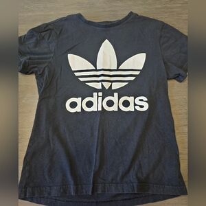 Adidas Kids Black Tee with White Logo
